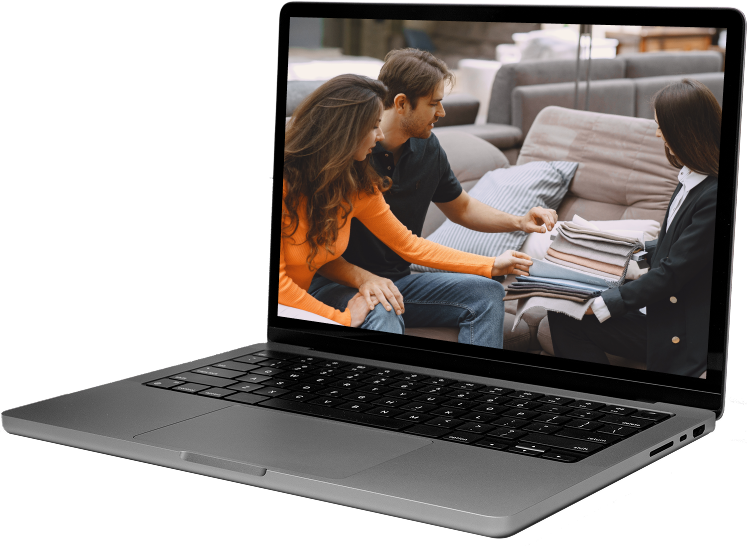 Orthopedic implant planning displayed on laptop